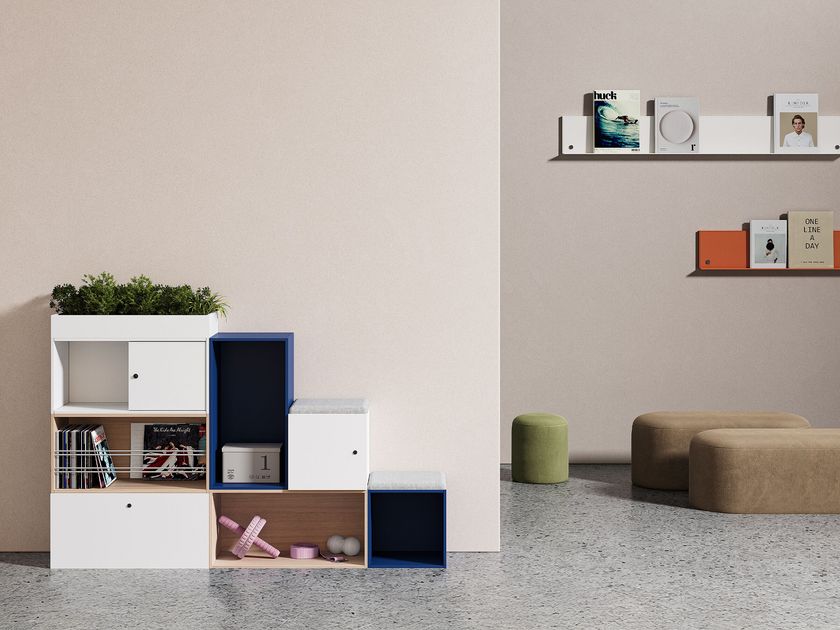 CUBIQ Modular steel and wood office storage unit with hinged doors By ...