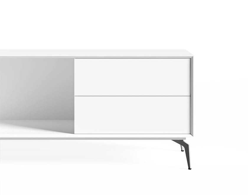 EDGE MULBERRY CHAMFERED by WORKSPACE - Mobile ufficio basso in legno con cassetti - 7