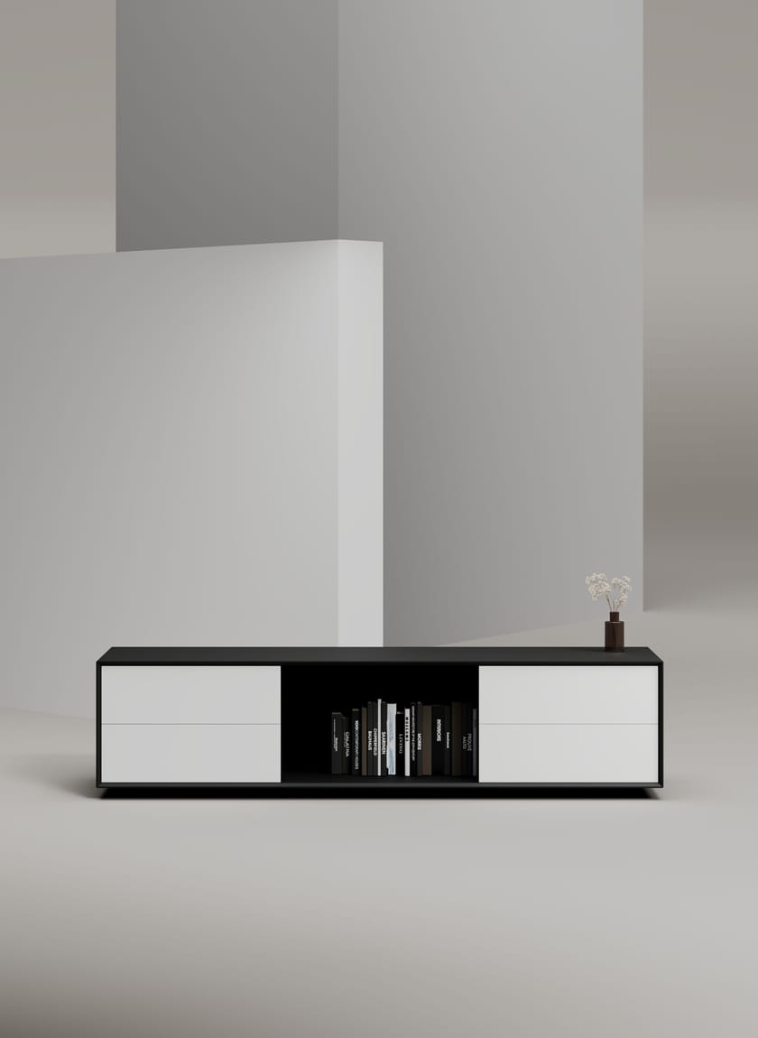 EDGE MULBERRY CHAMFERED by WORKSPACE - Mobile ufficio basso in legno con cassetti - 16