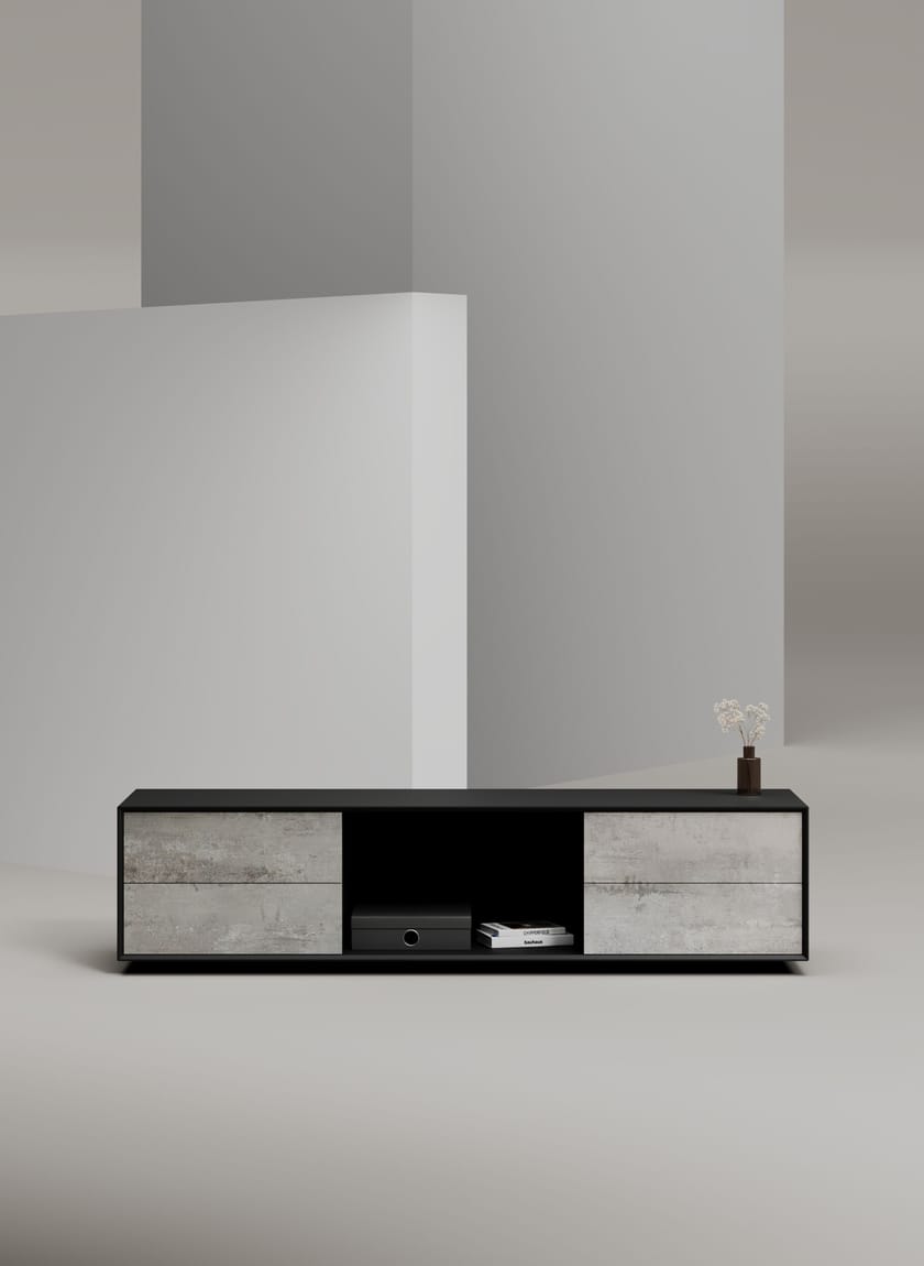 EDGE MULBERRY CHAMFERED by WORKSPACE - Mobile ufficio basso in legno con cassetti - 14