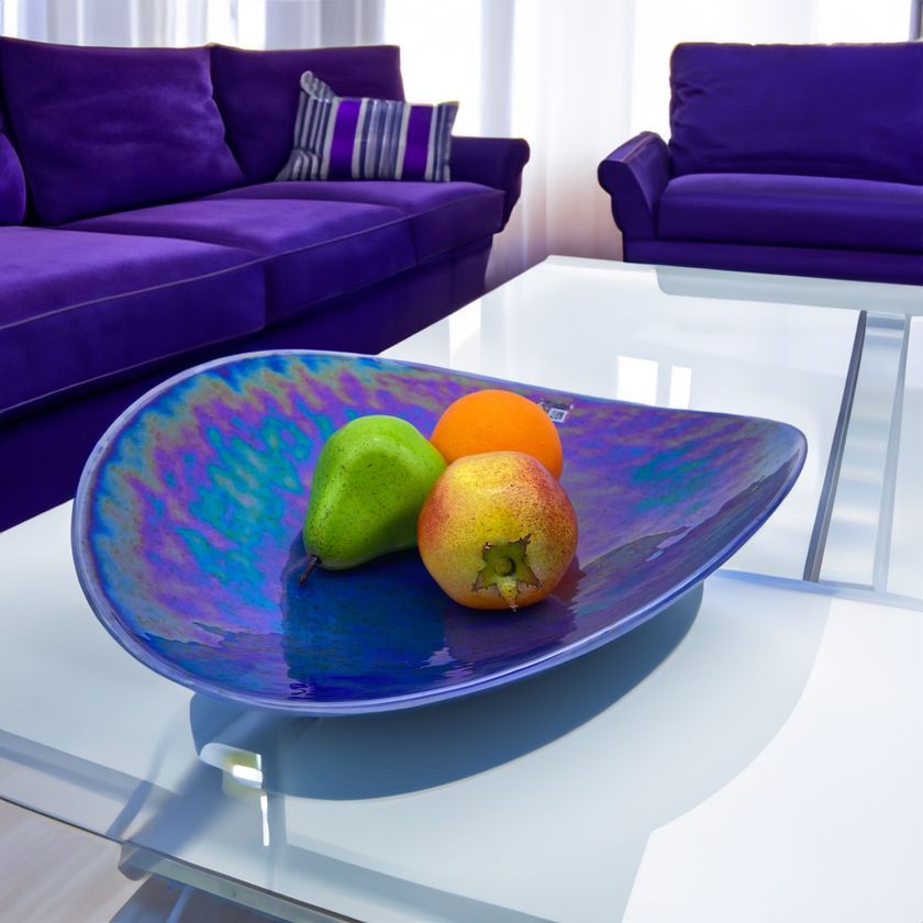 TOMYEUS Cesto Portafrutta Moderno In Vetro E Ottone, Doppio Strato – Decorazione Da Tavolo