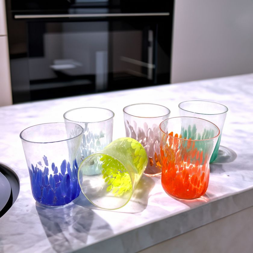 MURANO Set of six Murano glass drinking glasses By YourMurano