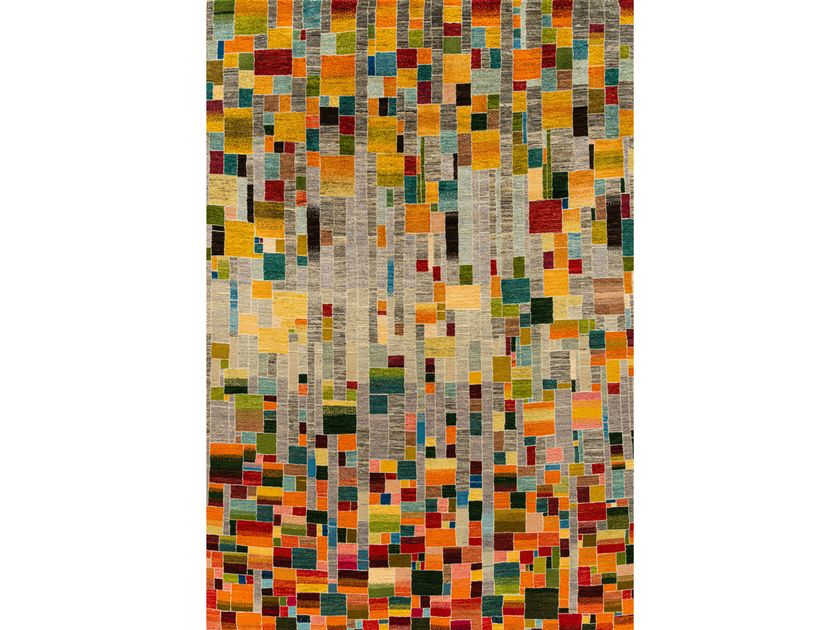 MODERNIST STAINED-GLASS GABBEH 6 Rectangular wool rug By Zollanvari