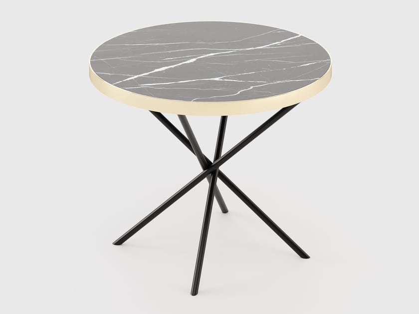 LAUREN Round marble high side table By Laskasas