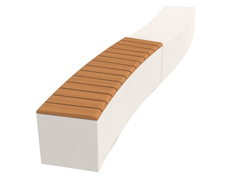 AFRODITE by Lazzari - Panca componibile in cemento con dighe in okumè - 3