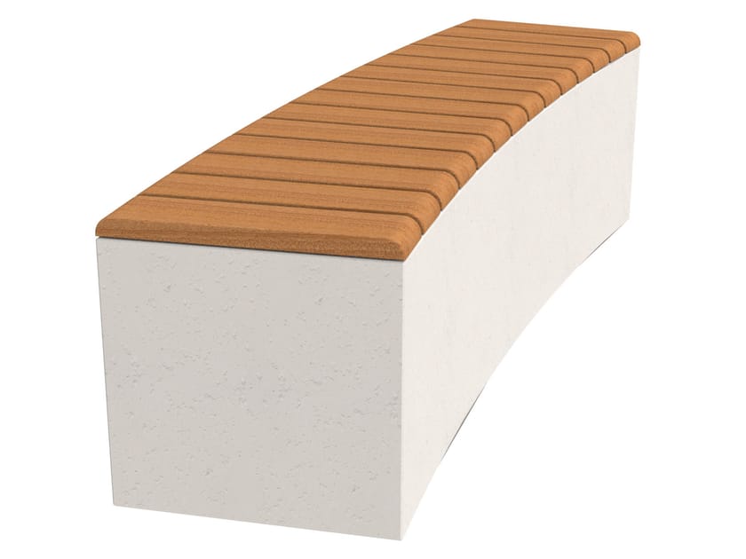 AFRODITE by Lazzari - Panca componibile in cemento con dighe in okumè - 2