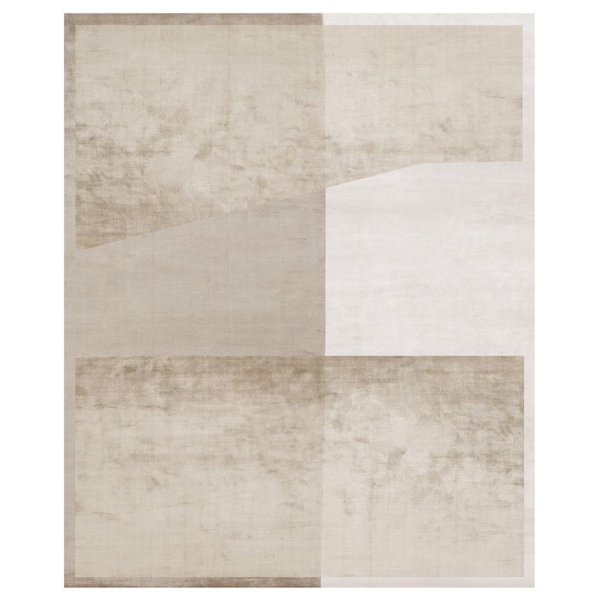 AGER PIO SANTI | Rectangular rug Handmade rectangular wool and bamboo ...