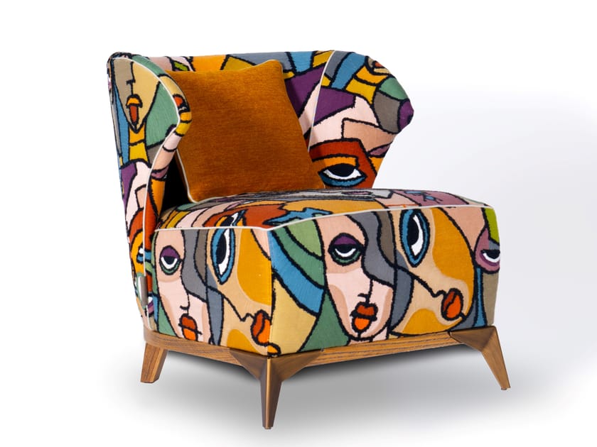 AGOSTINA Fabric easy chair Fabric easy chair with armrests By Mantellassi 1926