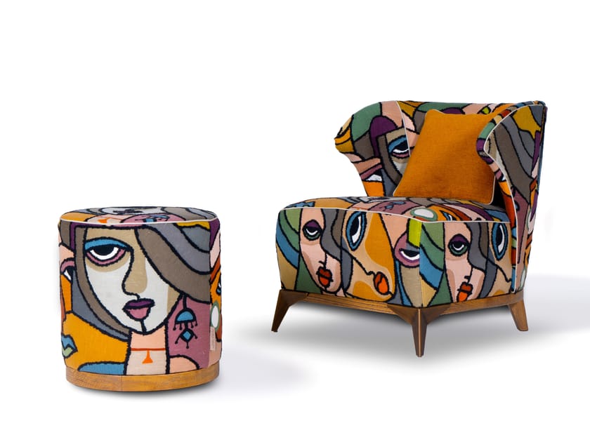 AGOSTINA Fabric easy chair Fabric easy chair with armrests By