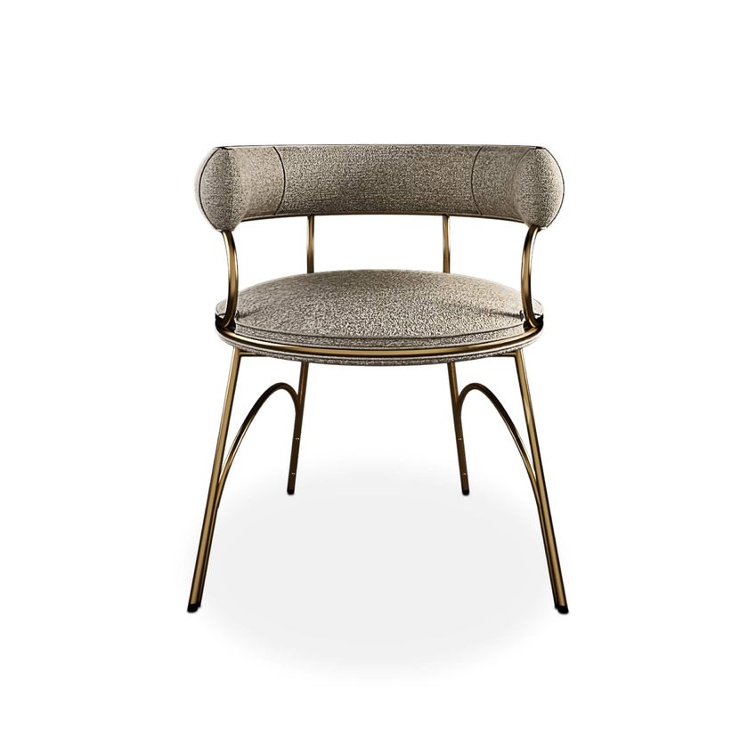 Upholstered fabric chair with armrests AUSTIN By Porustudio