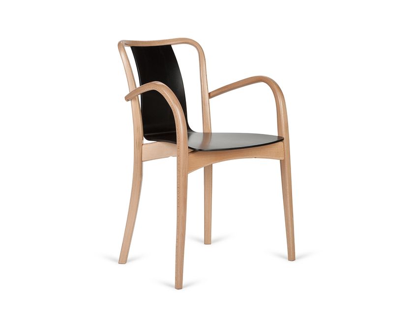 B-SWAN-8280 | Beech chair Stackable beech chair with armrests By Paged