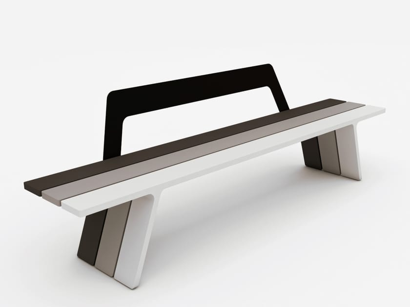 PI CONCRETE Bench with back Pi Concrete Collection By URBO design