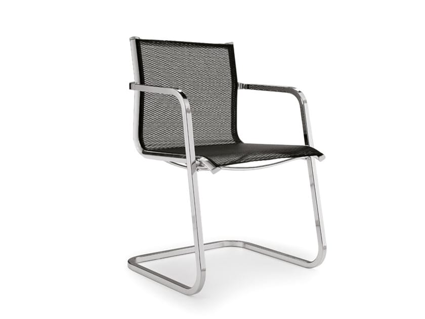 ALUMINIA Cantilever chair with armrests By ESTEL GROUP
