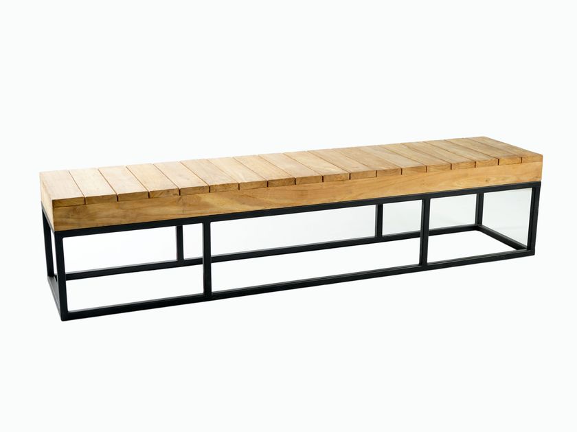 EcoDecors Panca Da Giardino In Teak Massello Kent 7 Posti | 145x66x91 Cm, Piedi Regolabili Per Esterno, Colore Naturale