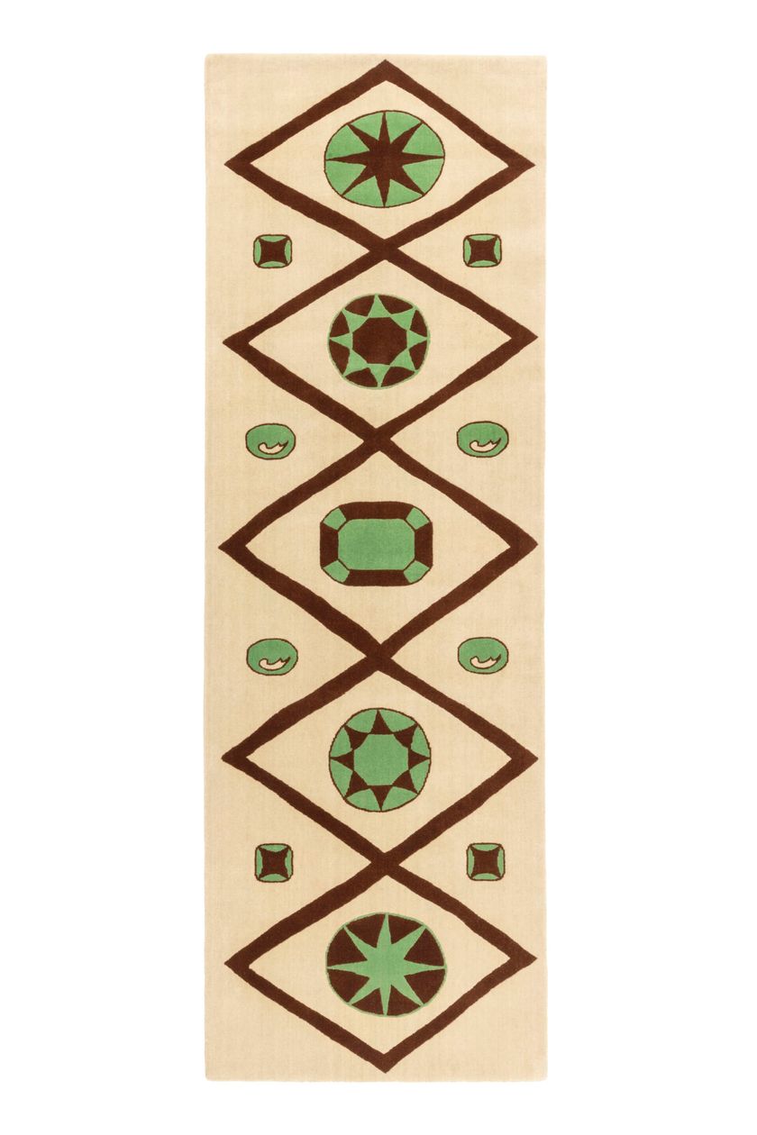 JEWELLED LATTICE RUNNER  by cc-tapis - Tappeto a motivi fatto a mano in lana - 2