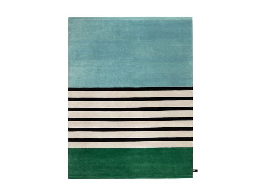 Handmade wool rug LES ARCS NOIR GRIS by cc-tapis