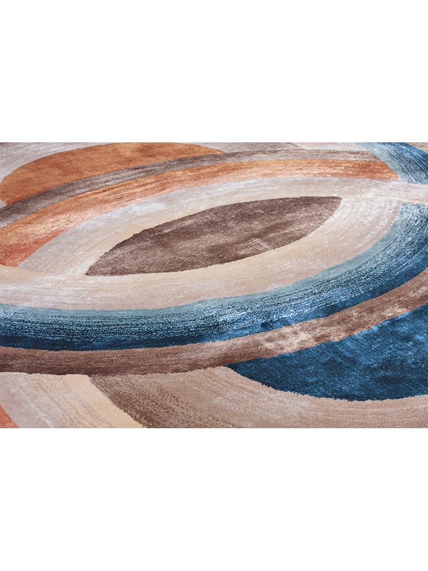 CIRCLE Rug with geometric shapes Custom viscose rug with geometric