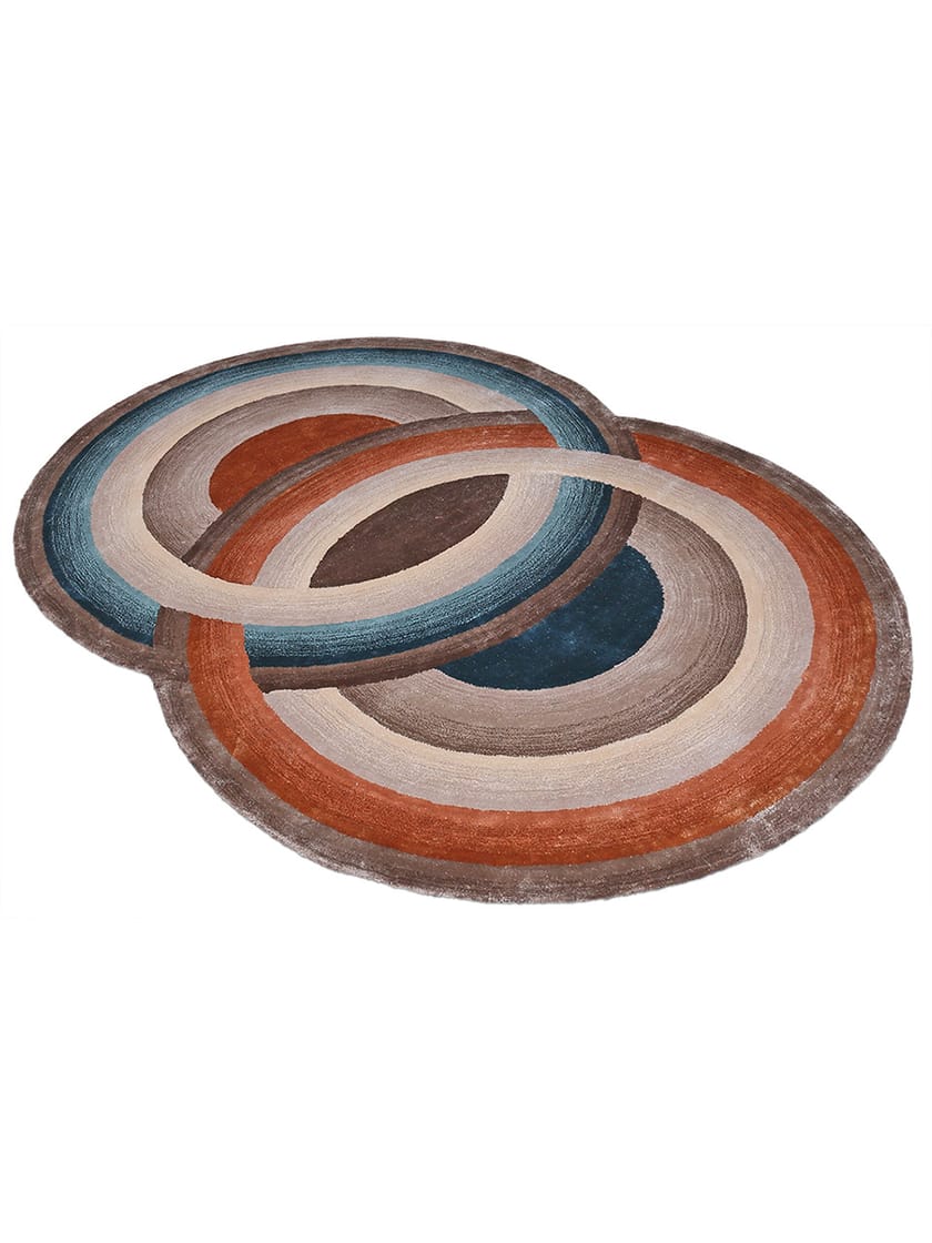 CIRCLE Rug with geometric shapes Custom viscose rug with geometric