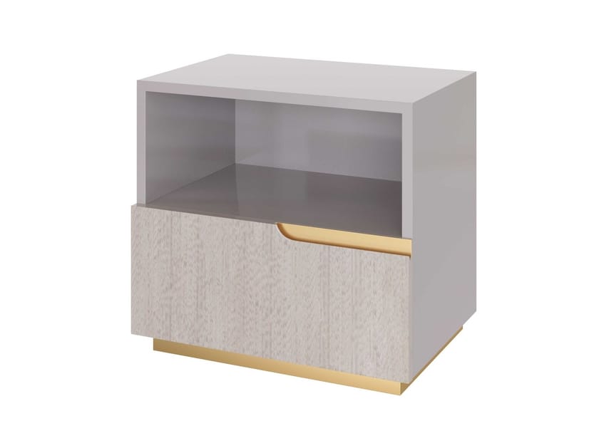 CLIZIA Rectangular wood veneer bedside table with drawers By Guerra Vanni