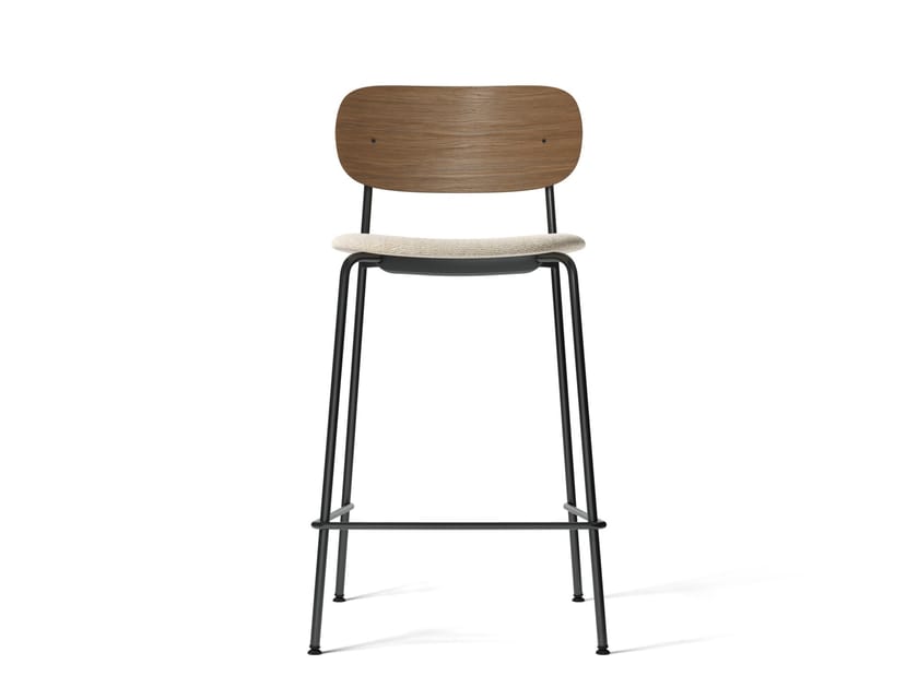 CO COUNTER/BAR CHAIR High wooden stool with integrated cushion By MENU design Els Van