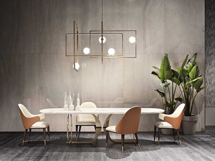 CONVIVIO by Capital Collection - Tavolo ovale da pranzo in marmo - 7