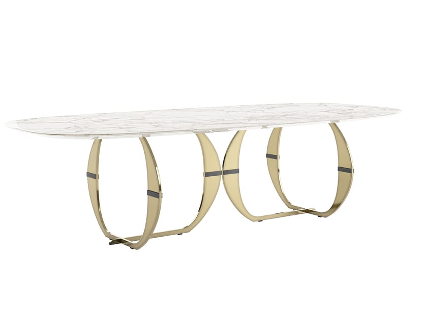 CONVIVIO by Capital Collection - Tavolo ovale da pranzo in marmo - 4