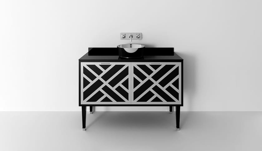 CORA 2A by Park Avenue - Mobile lavabo singolo in legno con cassetti - 4