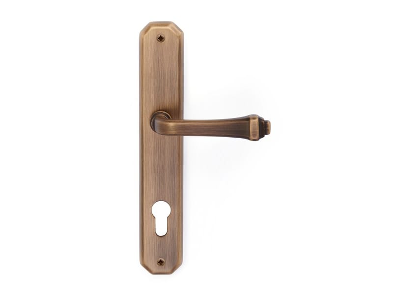 CREOLA CLASSIQUE Door handle on back plate Brass door handle on back