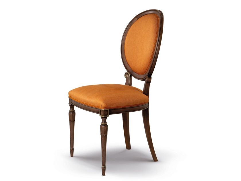 CROMIE Upholstered walnut chair By Bellotti Ezio