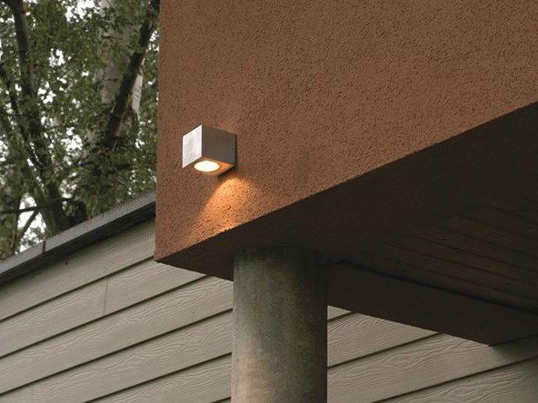 Direct light Anodized aluminium Outdoor wall Lamp CUBE 1L (exterior ...