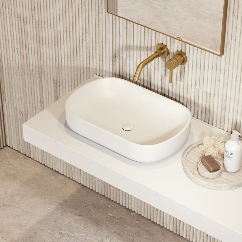 DESIGNO Resin Stone washbasin Countertop oval single Resin Stone
