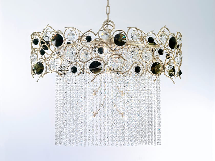 DIAMOND PHARAOH Halogen pendant lamp with crystals By Serip