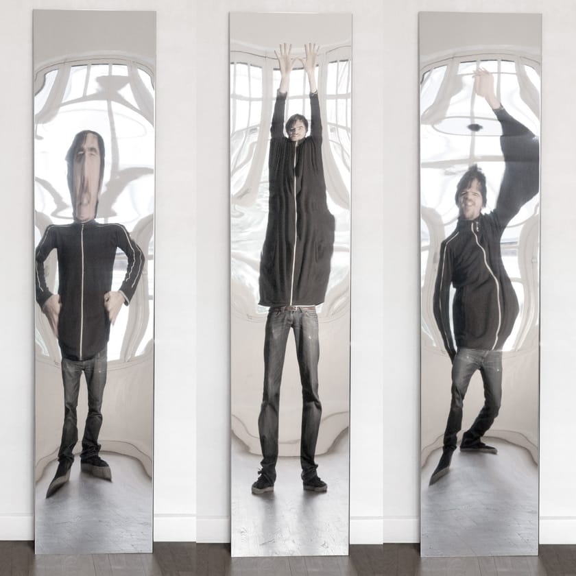 DISTORTING MIRROR 200x45 by VIDAME EDITIONS - Specchio rettangolare da parete per ingresso - 7