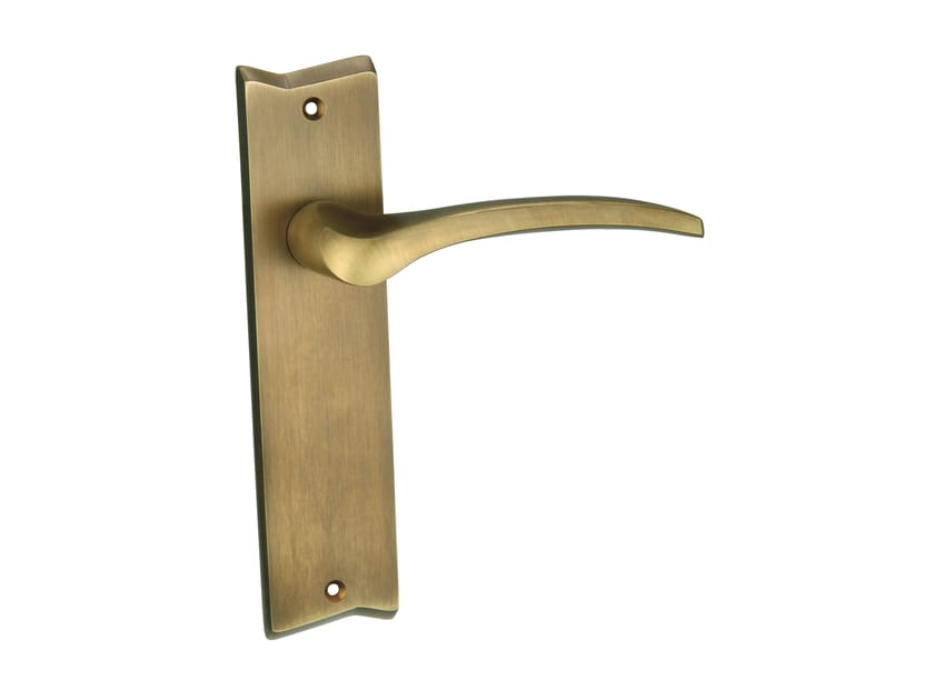 DOMO 0A2251.000 Door handle on back plate Brass door handle on back