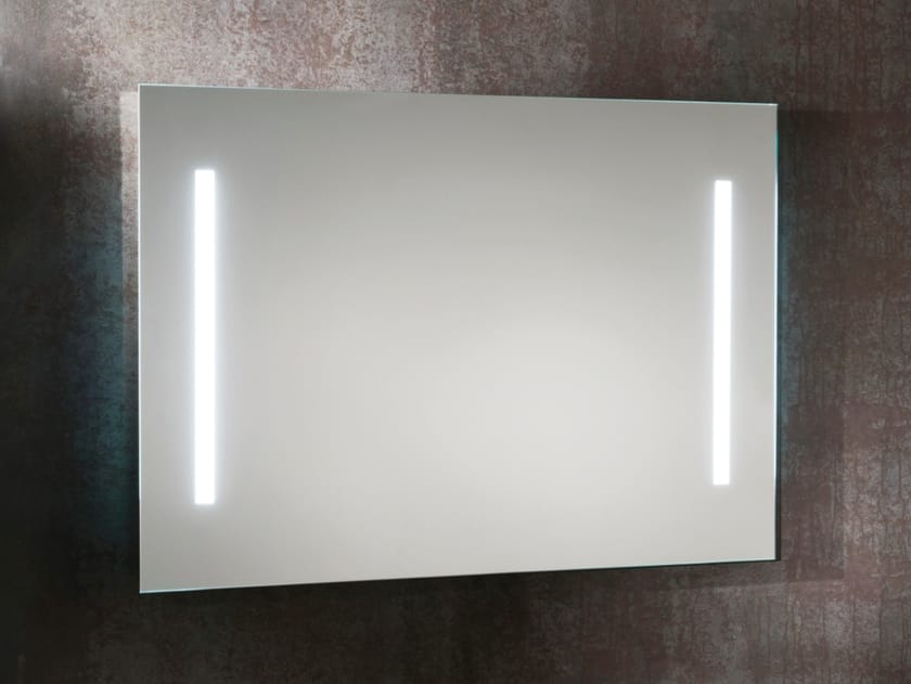 Rectangular wallmounted mirror with integrated lighting DOUBLE By DDL