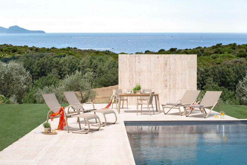 HOLLY Recliner synthetic fabric sun lounger By Emu