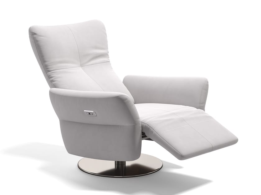 RIVELLO Swivel fabric armchair with armrests By Sofanella