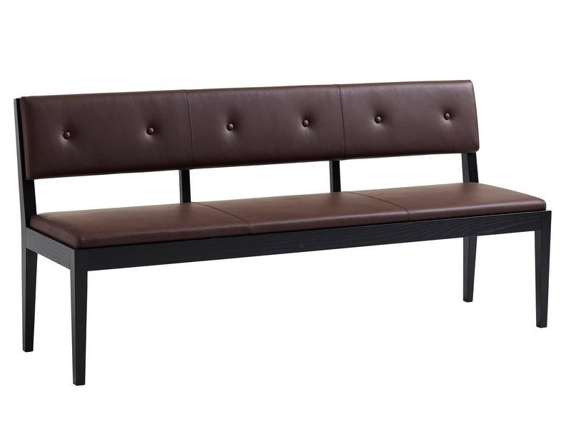 Upholstered leather bench FACILE | Leather bench seating By Karl ...