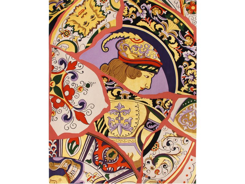 Handmade rectangular silk rug FIRENZE Mosaic Collection By Classic Rug ...