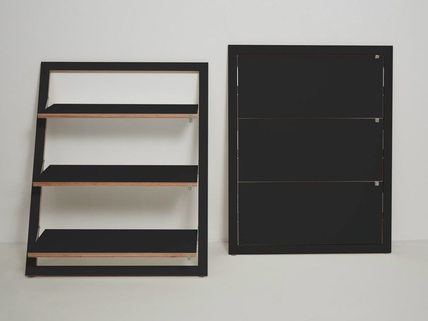 Étagère murale rabattable en contre-plaqué FLÄPPS 40x40x1 - BLACK ...