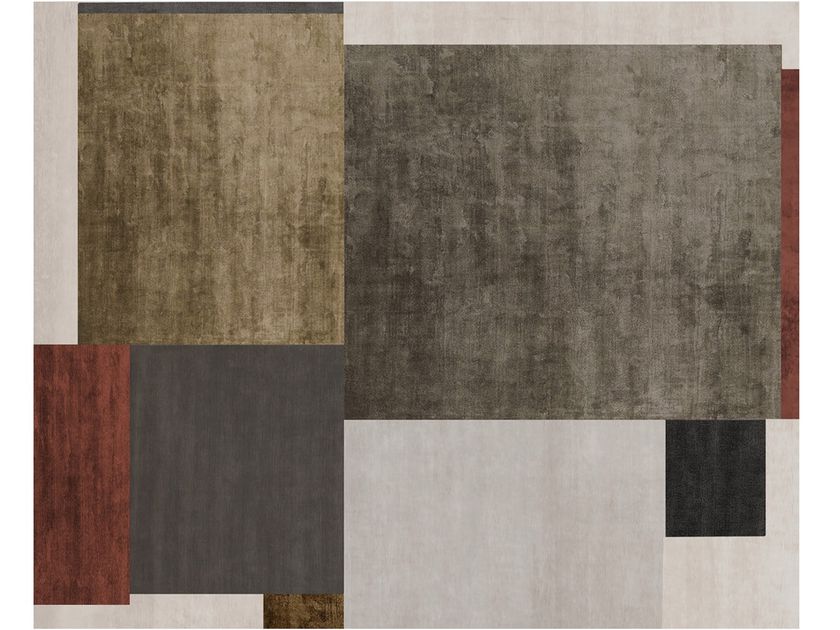 GANCIA RESERVE | Rectangular rug Handmade rectangular wool and bamboo ...