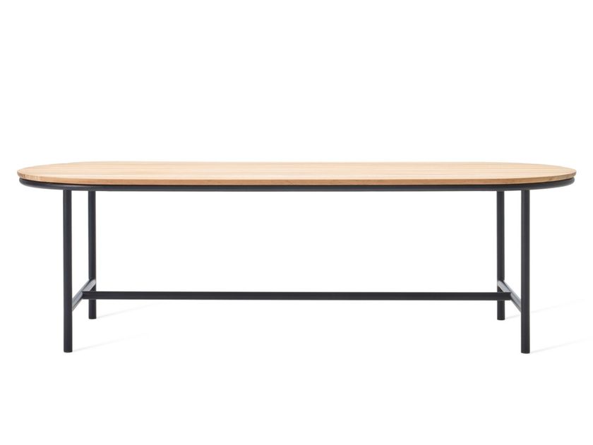 Oviala Tivoli Tavolo Da Giardino Rettangolare 206x100 Cm – Struttura In Alluminio, Piano In Ceramica Effetto Legno, Per 10 Persone