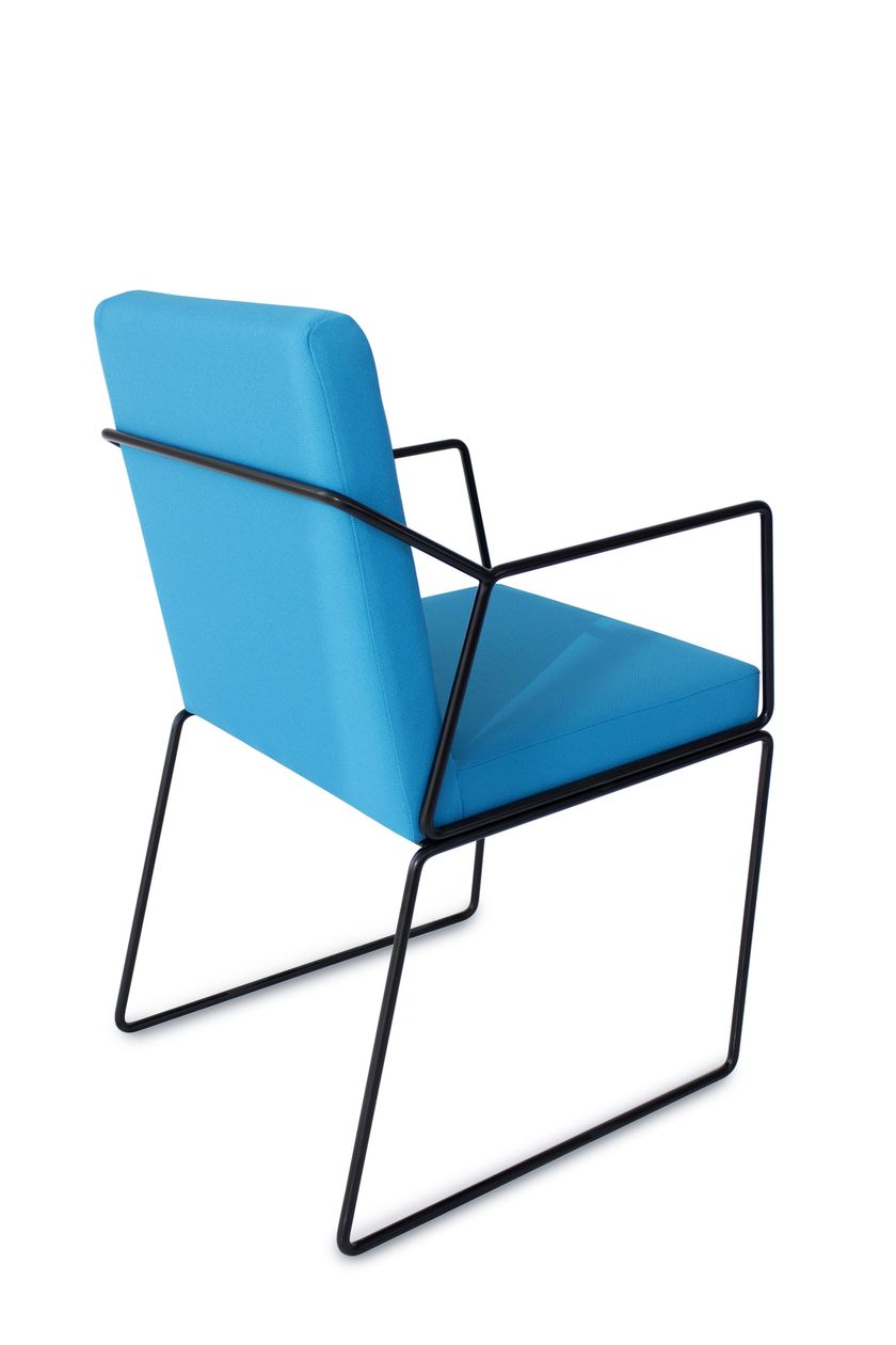 Upholstered fabric chair with armrests GEMMA Chair with armrests