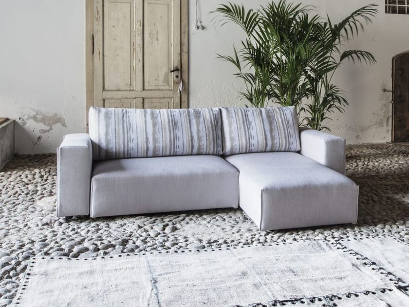 Fabric sofa with removable cover with chaise longue GERRY By Gobbo Salotti