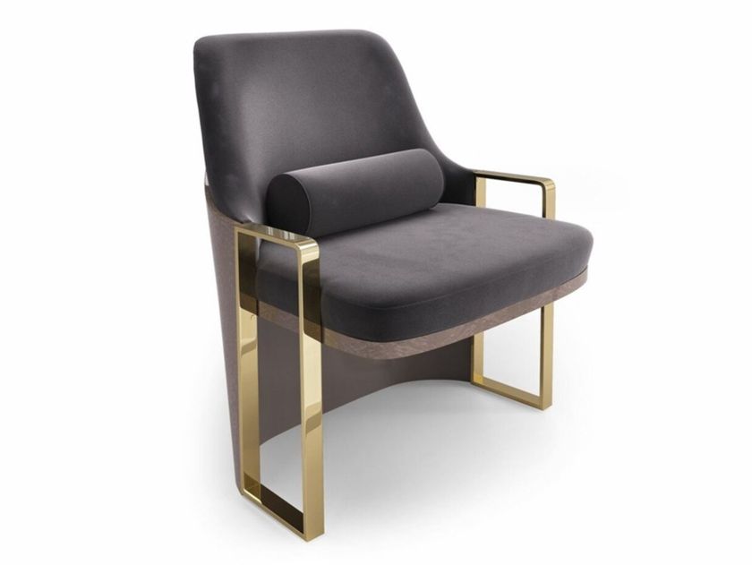 Poltroncina SOFI In Velluto Imbottito Con Braccioli E Piedini Oro – Totò Piccinni