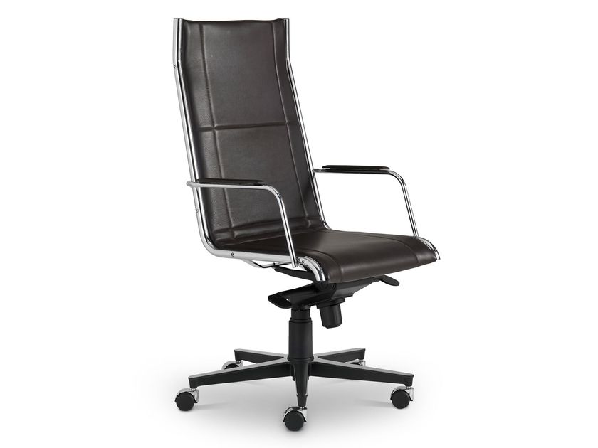 BLADE Poltrona ufficio direzionale in pelle con schienale alto By i 4 Mariani | design Matteo