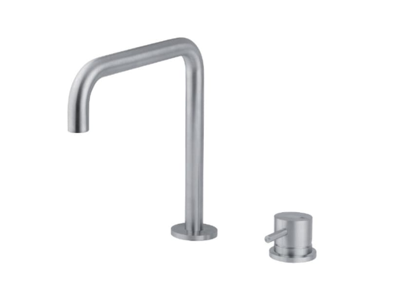 2 Hole Kitchen Mixer Tap Inox 409 Inox Collection By Quadrodesign