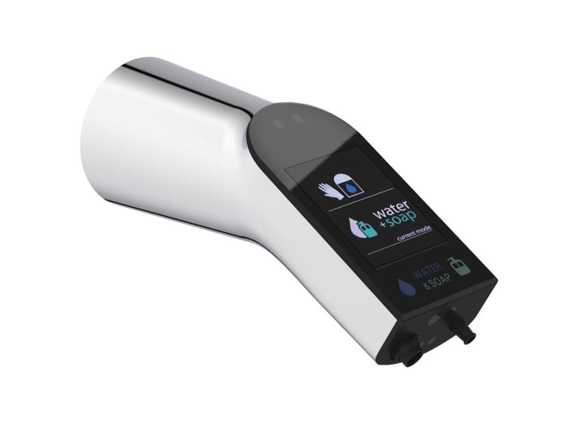 Wallmounted electronic washbasin mixer with flow limiter INTELLIMIX