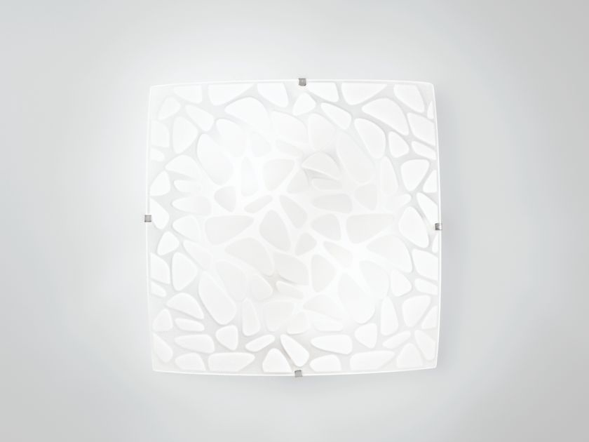 Massive Lampada Da Soffitto Atoll In Vetro Opale Bianco - E27 60W - IP44