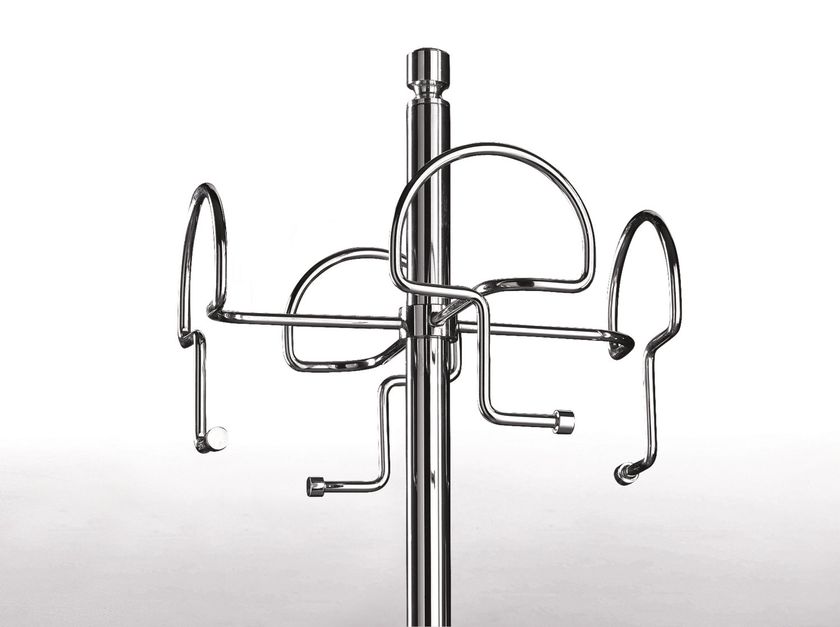 Appendiabiti moderno in acciaio inox e nero Lothar